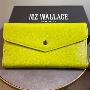 MZ Wallace Katherine Long Wallet Acid Yellow